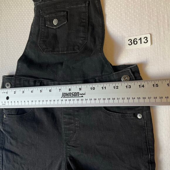 Arizona Jean Co Big Girl Denim Overall size 12 Reg Black Mid Rise Stretch Skinny - Picture 3 of 10